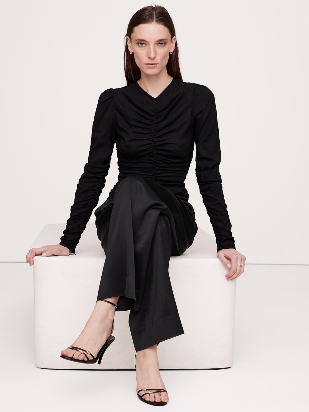 Banana Republic CREPE RUCHED TOP